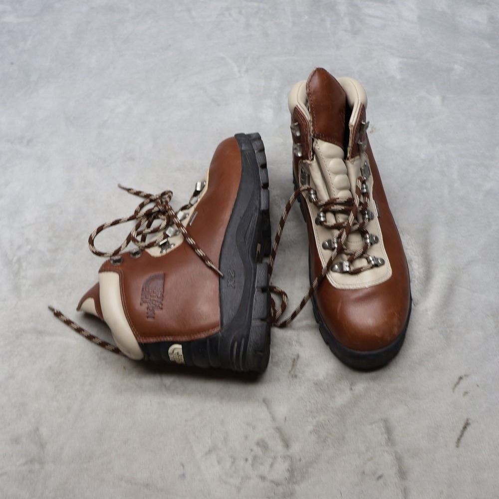 North Face Womens 9 Hiking Boots Brown X2 Leather Gorpcore Retro Trail Adventure